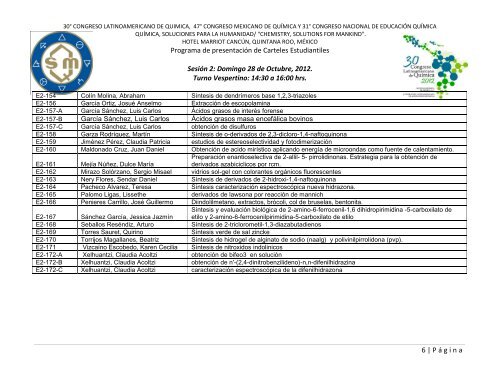 Programa de Trabajos - Sociedad Química de México