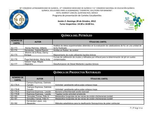 Programa de Trabajos - Sociedad Química de México