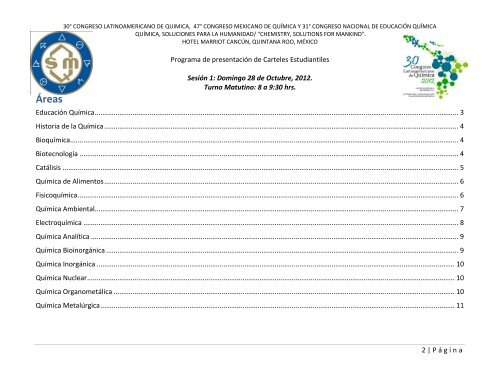 Programa de Trabajos - Sociedad Química de México