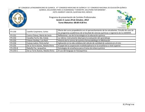 Programa de Trabajos - Sociedad Química de México