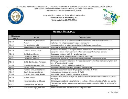 Programa de Trabajos - Sociedad Química de México