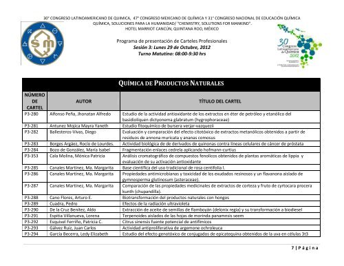 Programa de Trabajos - Sociedad Química de México