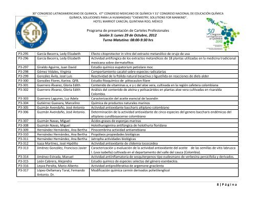 Programa de Trabajos - Sociedad Química de México