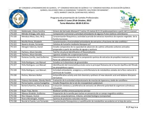 Programa de Trabajos - Sociedad Química de México