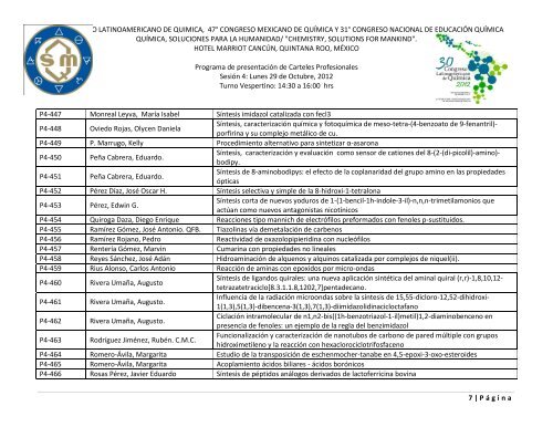 Programa de Trabajos - Sociedad Química de México