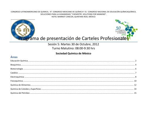 Programa de Trabajos - Sociedad Química de México