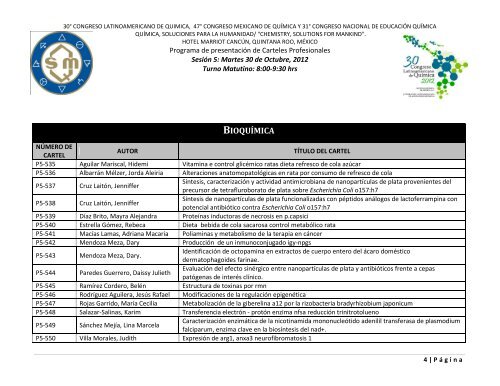 Programa de Trabajos - Sociedad Química de México