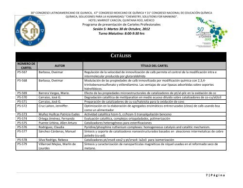 Programa de Trabajos - Sociedad Química de México