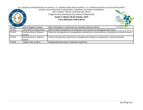 Programa de Trabajos - Sociedad Química de México