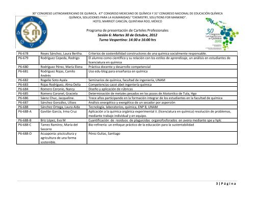 Programa de Trabajos - Sociedad Química de México