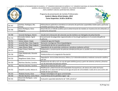 Programa de Trabajos - Sociedad Química de México