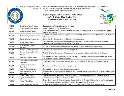 Programa de Trabajos - Sociedad Química de México