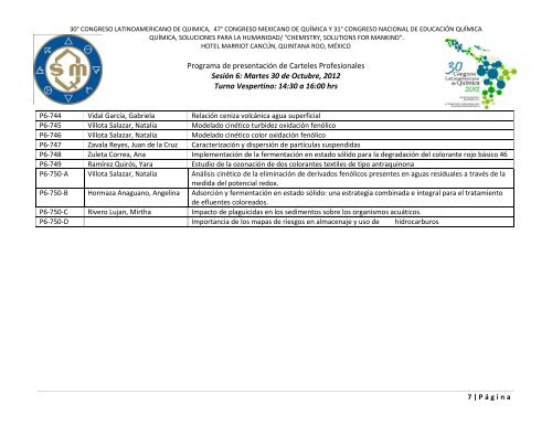 Programa de Trabajos - Sociedad Química de México