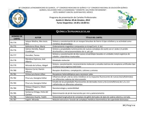 Programa de Trabajos - Sociedad Química de México