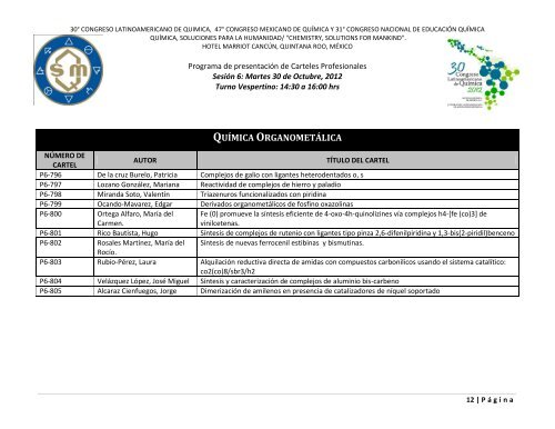 Programa de Trabajos - Sociedad Química de México