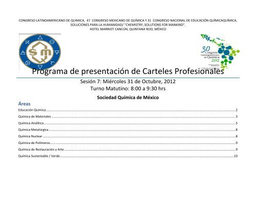 Programa de Trabajos - Sociedad Química de México