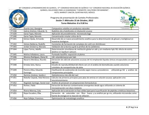 Programa de Trabajos - Sociedad Química de México