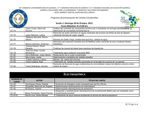 Programa de Trabajos - Sociedad Química de México