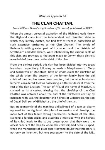 The Clan Chattan - Clan Macpherson Association