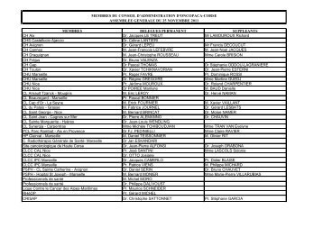 Membres du Conseil d'Administration - ONCOPACA