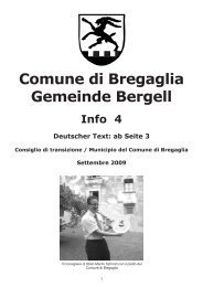 Comune di Bregaglia Gemeinde Bergell Info 4 ... - Portale Bregaglia