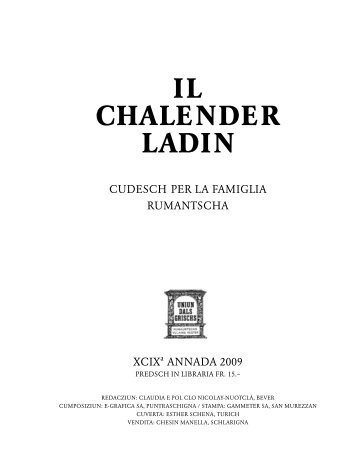 IL CHALENDER LADIN - Uniun dals Grischs