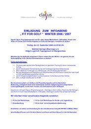 EINLADUNG ZUM INFOABEND „ FIT FOR GOLF ... - Golfclub Owingen