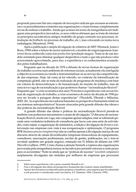 NOVAS FORMAS DE ORGANIZAÇÃO DO TRABALHO E ... - SciELO