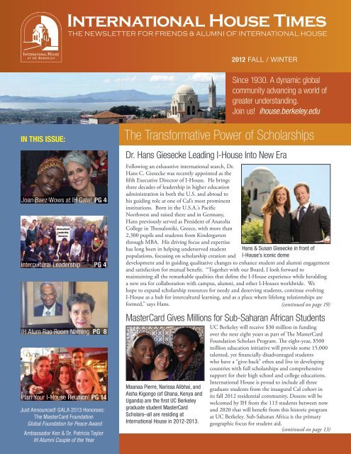 2012 Fall (pdf) - International House Berkeley - University of ...