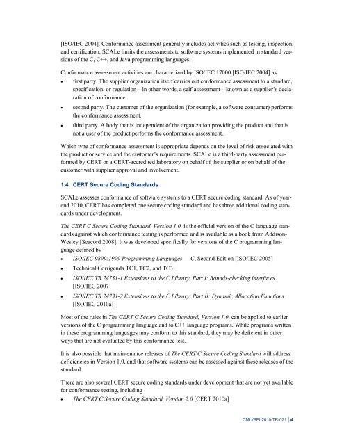 Source Code Analysis Laboratory (SCALe) for Energy ... - CERT