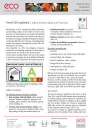 French VOC label info sheet - eco-INSTITUT