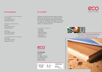 eco-INSTITUT-Flyer: Ü-Zeichen