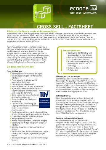 econda Cross Sell Factsheet