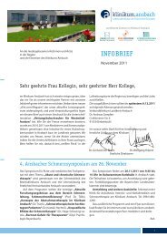 Infobrief November 2011 - Klinikum Ansbach