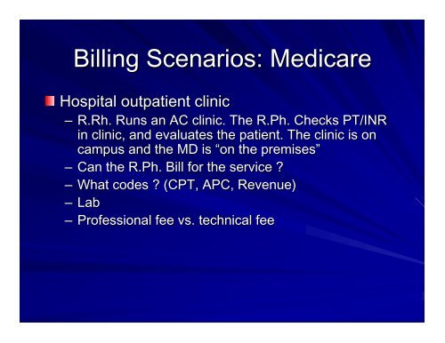 Controversies in Billing for Clinical Services - American Society of ...