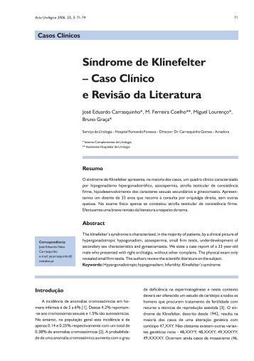 Síndrome de Klinefelter – Caso Clínico e Revisão da Literatura