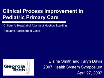 Clinical Process Improvement in Pediatric Primary Care