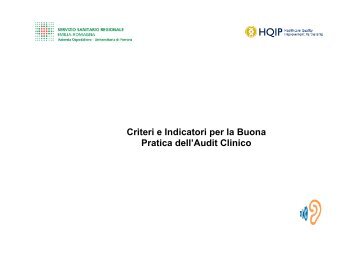 Criteri e Indicatori per la Buona Pratica dell'Audit Clinico - HQIP