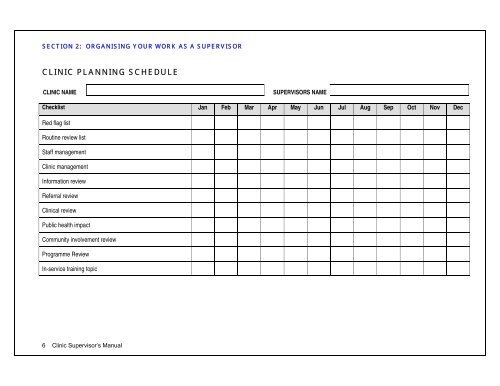 CLINIC SUPERVISOR'S MANUAL - Management Sciences for Health