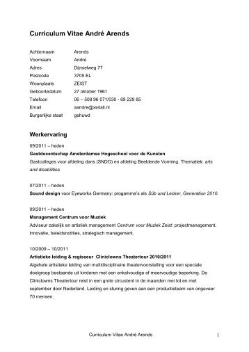 Curriculum Vitae André Arends