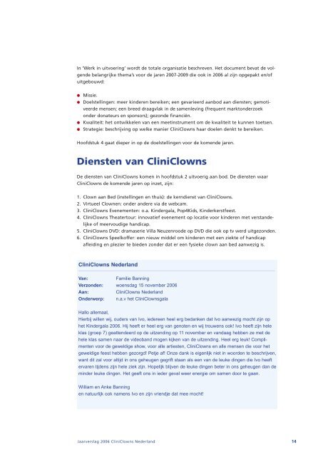 Staat van Baten en Lasten Stichting Cliniclowns Nederland - CBF