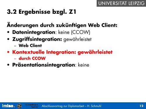 Abschlussvortrag zur Diplomarbeit - IMISE