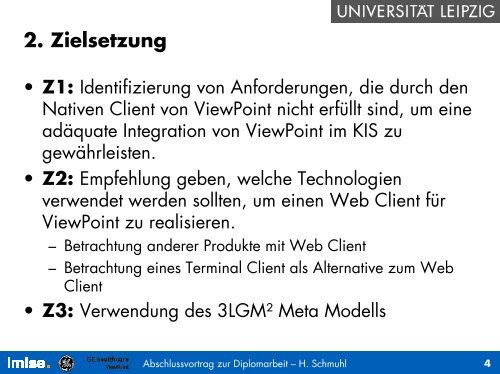 Abschlussvortrag zur Diplomarbeit - IMISE