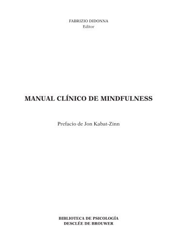 MANUAL CLÍNICO DE MINDFULNESS - Desclée De Brouwer