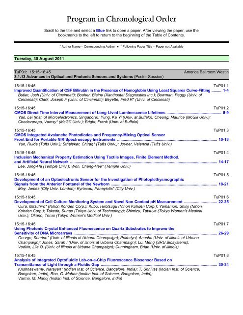 Program in Chronological Order - Lirmm