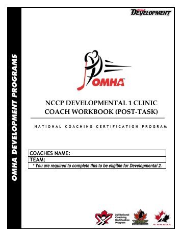 NCCP DEVELOPMENTAL 1 CLINIC COACH WORKBOOK (POST ...