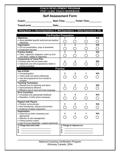 NCCP DEVELOPMENTAL 1 CLINIC COACH WORKBOOK (POST ...