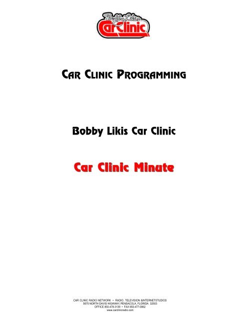 Car Clinic Media Kit - The Auto Channel