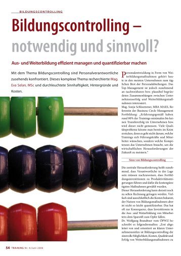 Bildungscontrolling – notwendig und sinnvoll? - Schloemmer ...