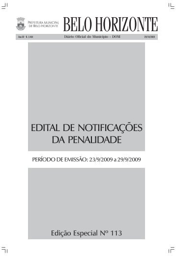 EDITAL DE NOTIFICAÇÕES DA PENALIDADE